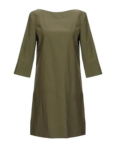 Military green Plain weave Short dress