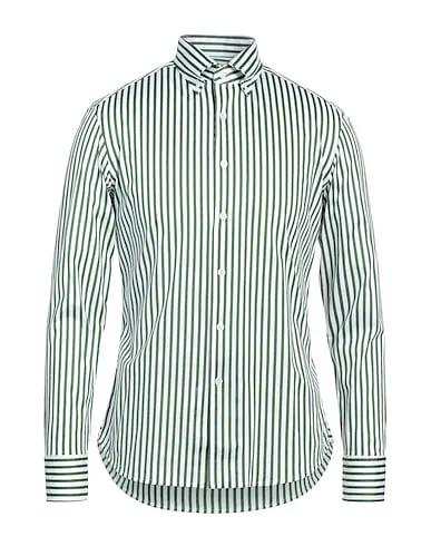 Military green Plain weave Striped shirt