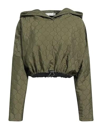 Military green Plain weave Sweatshirt