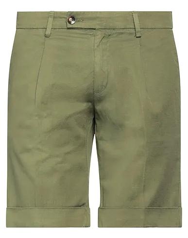 Military green Silk shantung Shorts & Bermuda