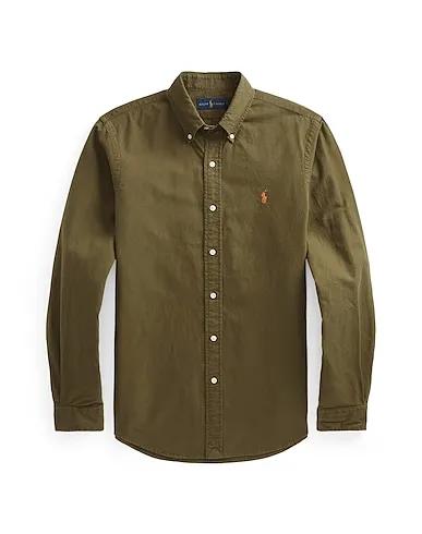 Military green Solid color shirt SLIM FIT OXFORD SHIRT
