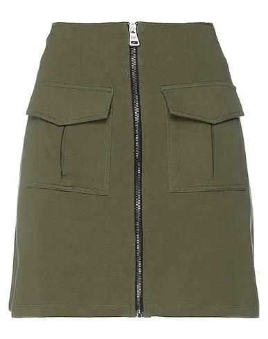 Military green Sweatshirt Mini skirt
