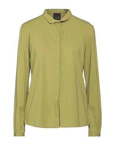 Military green Synthetic fabric Solid color shirts & blouses