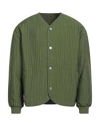 Military green Techno fabric Full-length jacket
