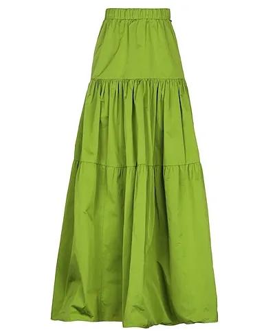 Military green Techno fabric Maxi Skirts