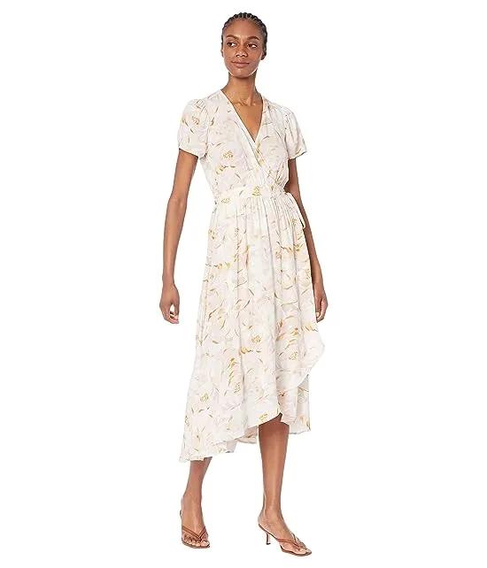 Milly Recycled 3/4 Sleeve Wrap Dress