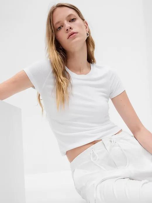 Mini Rib Cropped T-Shirt