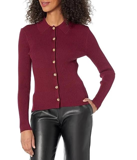 Miri Collared Button-Front Top