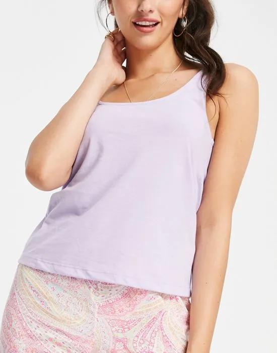 mix & match jersey pajama tank in lilac