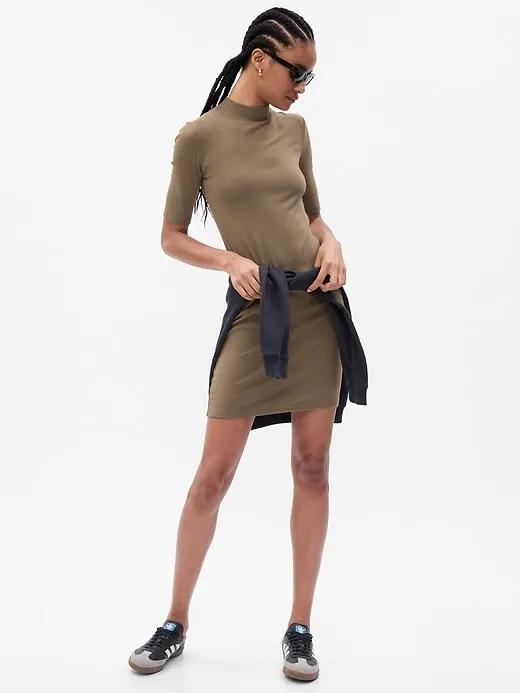 Modern Mockneck Mini Dress