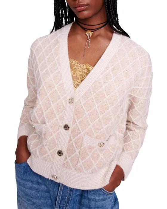 Moovida Metallic Cardigan Sweater 