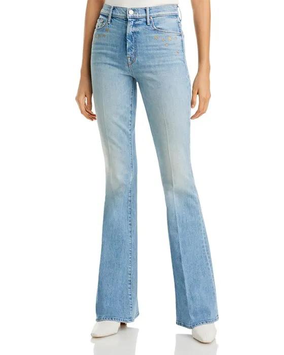 Mother x David Bowie The Super Cruiser High Rise Flare Jeans in The Jean Jeanie