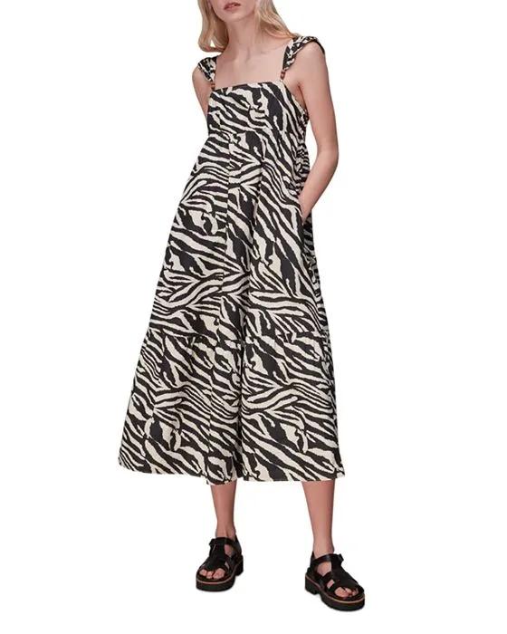 Mountain Zebra Print Midi Dress