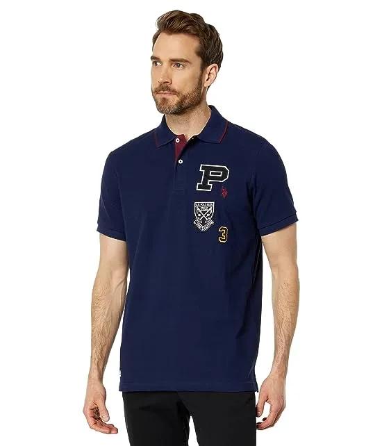 Multi Patch Short Sleeve Knit Pique Polo