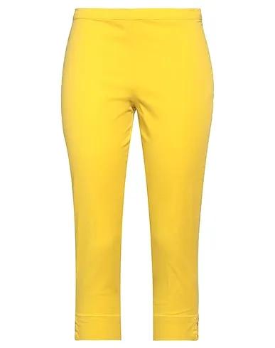 Mustard Cotton twill Cropped pants & culottes