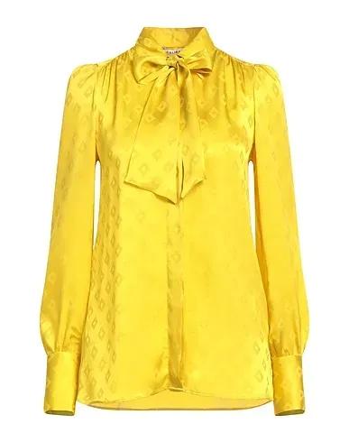 Mustard Jacquard Shirts & blouses with bow