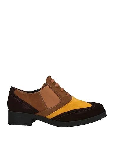 Mustard Leather Laced shoes