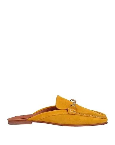 Mustard Leather Mules and clogs