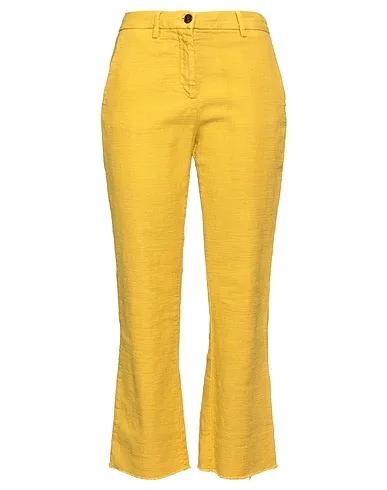 Mustard Plain weave Casual pants