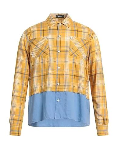 Mustard Plain weave Checked shirt
