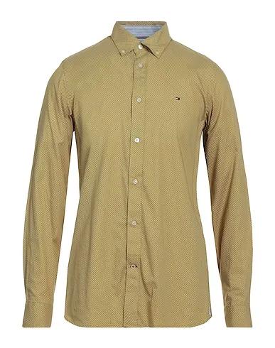 Mustard Plain weave Patterned shirt
