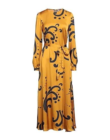Mustard Satin Midi dress