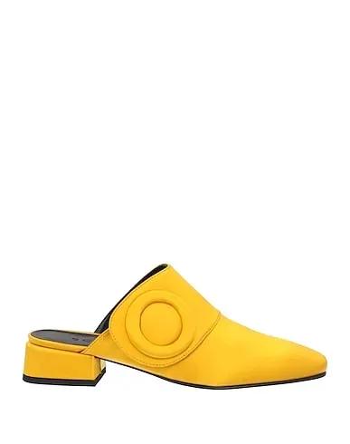 Mustard Satin Mules and clogs