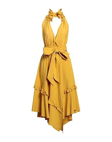 Mustard Taffeta Midi dress