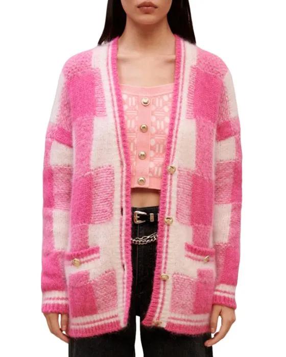 My Square Checkered Jacquard Cardigan