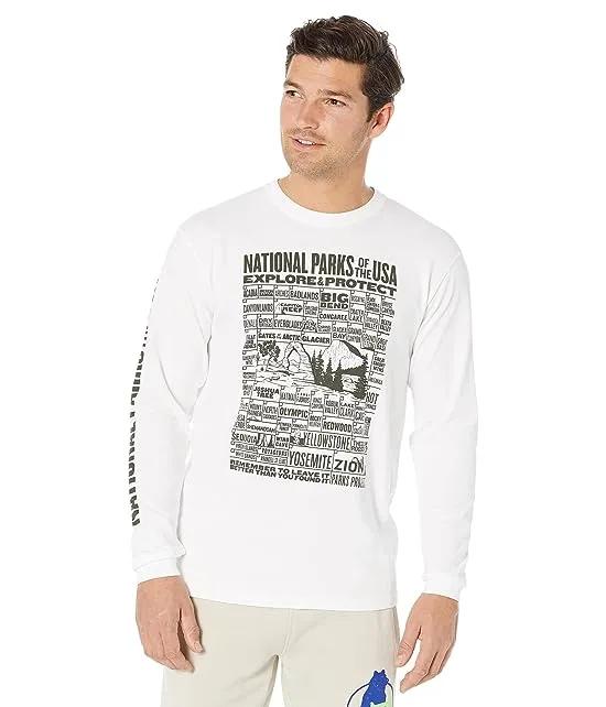 National Parks of The USA Checklist Long Sleeve Tee