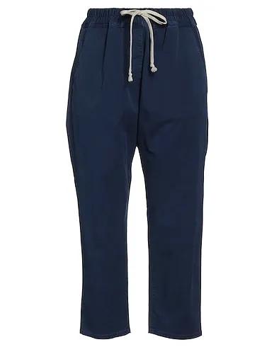 Navy blue Cotton twill Cropped pants & culottes