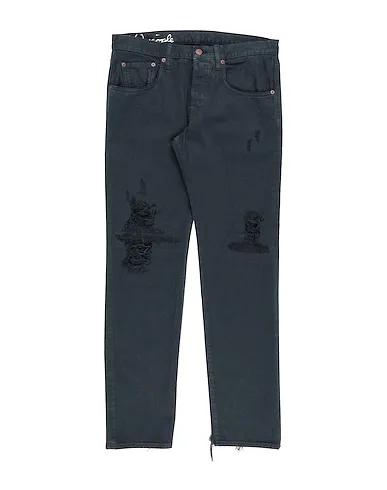 Navy blue Cotton twill Denim pants