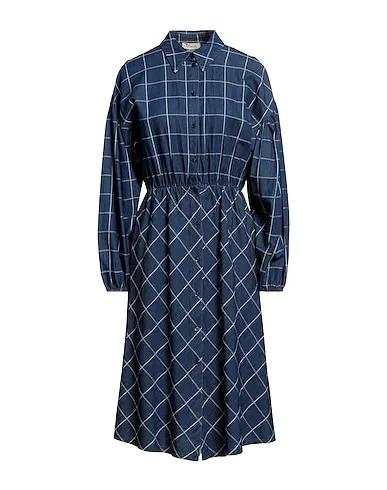 Navy blue Cotton twill Midi dress