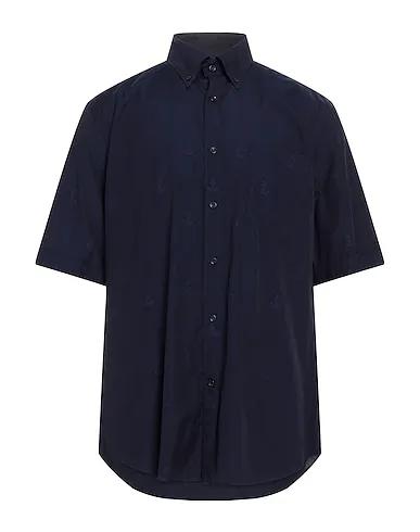 Navy blue Jacquard Solid color shirt