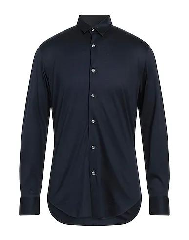 Navy blue Jersey Solid color shirt