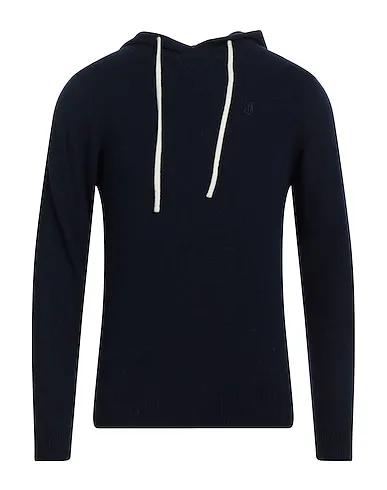 Navy blue Knitted Hooded sweatshirt