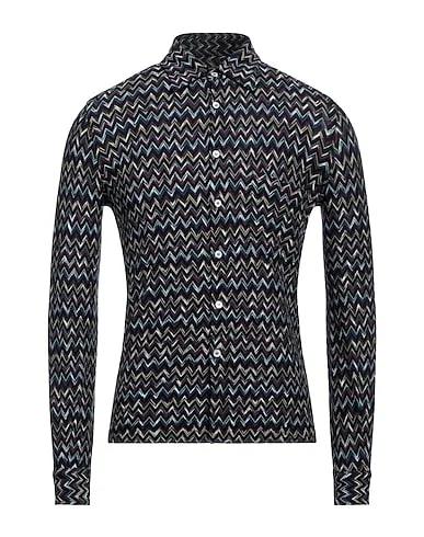 Navy blue Knitted Patterned shirt