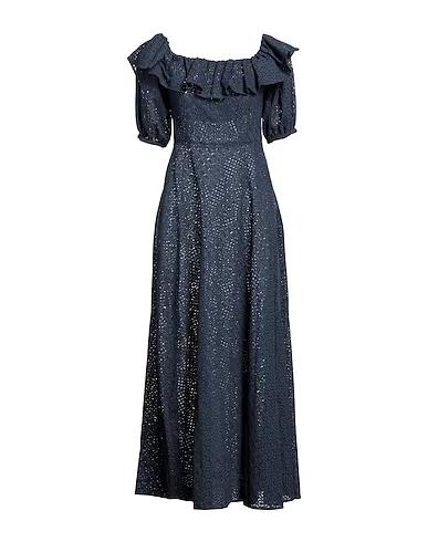 Navy blue Lace Long dress