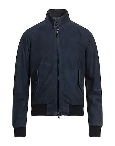 Navy blue Leather Jacket