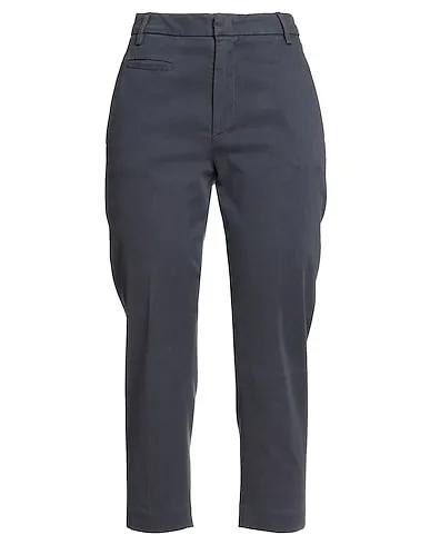 Navy blue Plain weave Cropped pants & culottes