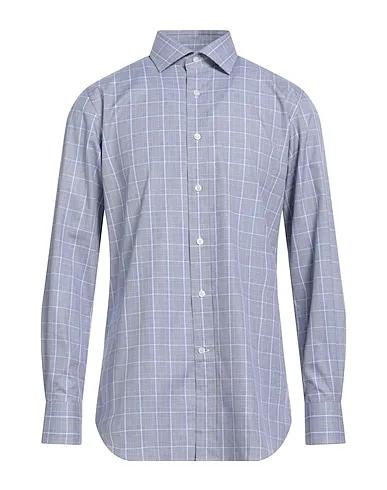Navy blue Plain weave Patterned shirt