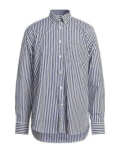 Navy blue Plain weave Striped shirt