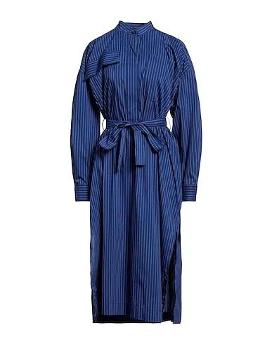 Navy blue Poplin Midi dress