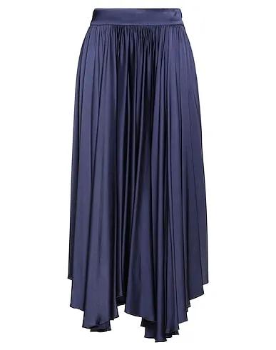 Navy blue Satin Midi skirt