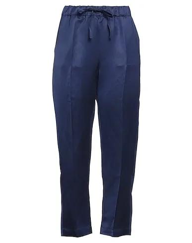 Navy blue Silk shantung Casual pants