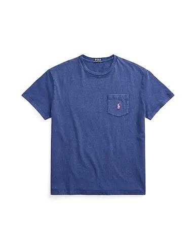 Navy blue T-shirt CLASSIC FIT COTTON-LINEN POCKET T-SHIRT
