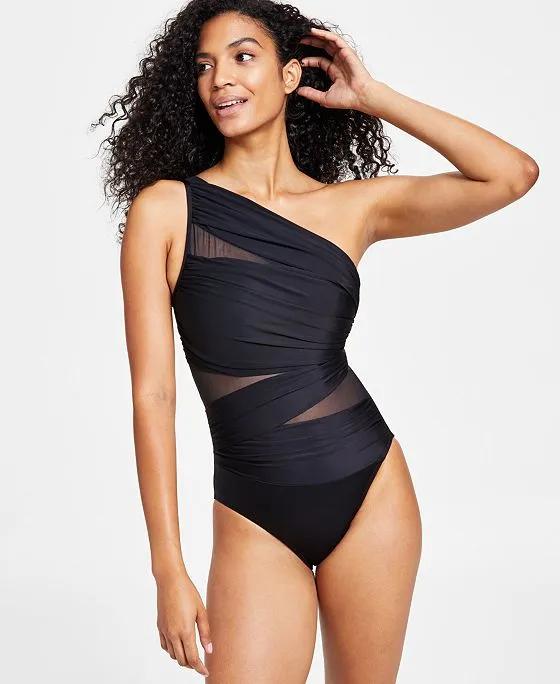 Network Jena One-Shoulder Allover-Slimming One-Piece Swimsuit