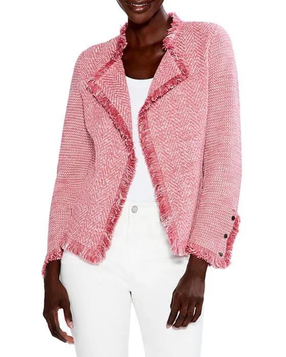 NIC+ZOE Fringe Trim Notch Collar Jacket