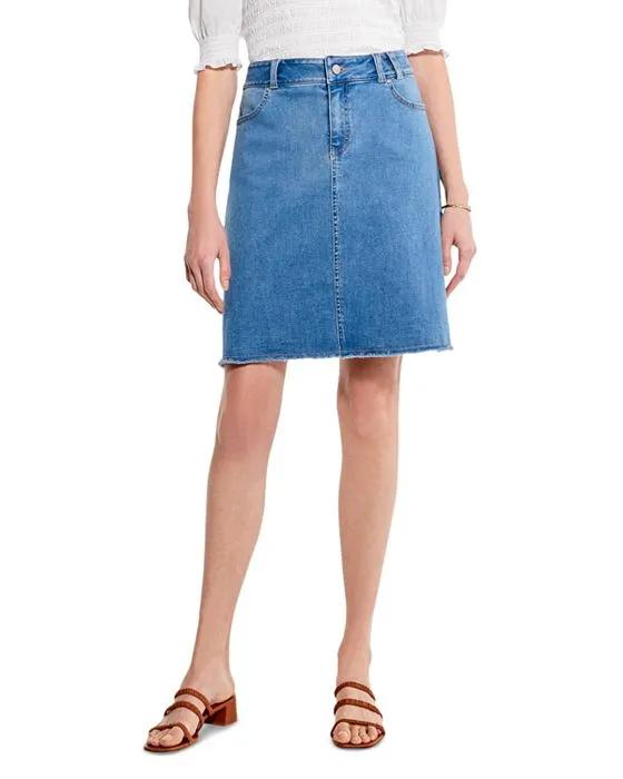NIC+ZOE Petites Frayed Hem Denim Skirt