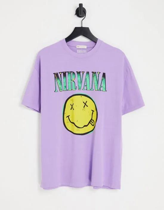 Nirvana graphic t-shirt in purple